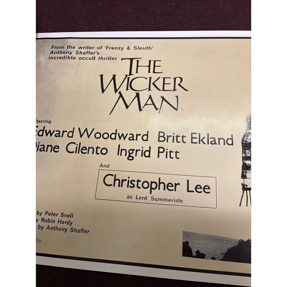 THE WICKER MAN CULT HORROR Rare Poster / Anthony Shaffer Britt Ekland - Picture 4 of 6